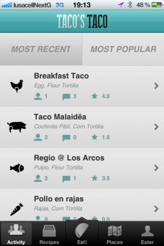 Screenshot de la app Taco's Taco. Cortesía de Edgar de la Cruz.
