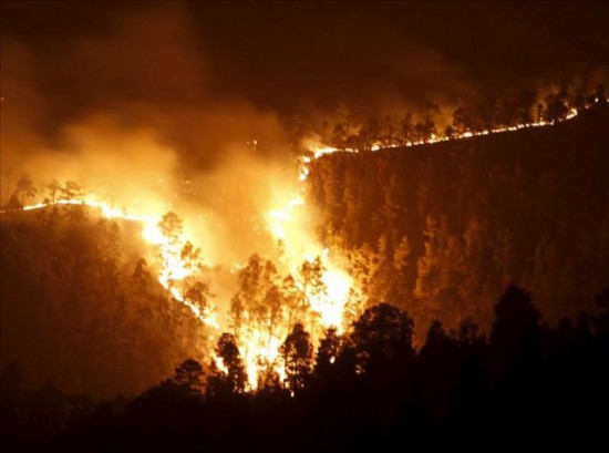 Fuego en Las Cumbres. Foto cortesía de Rosario Valcárcel.