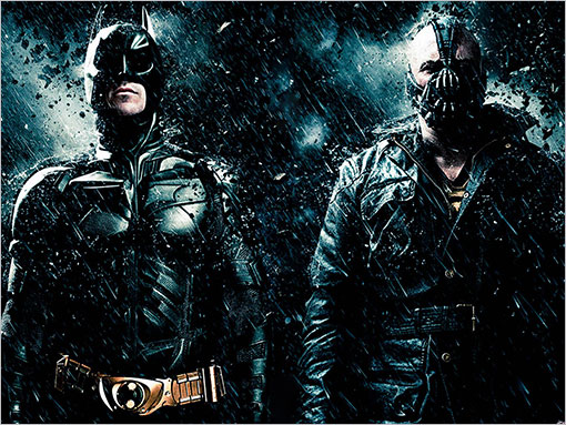Batman y Bane. The Dark Knight Rises. Imagen tomada de la página Pop Watch.