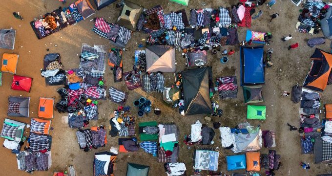 Campamento de la caravana migrante, imagen tomada de Tribuna noticias