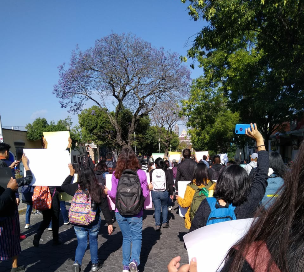 Manifestación de estudiantes de la BUAP, foto de cortesía 
