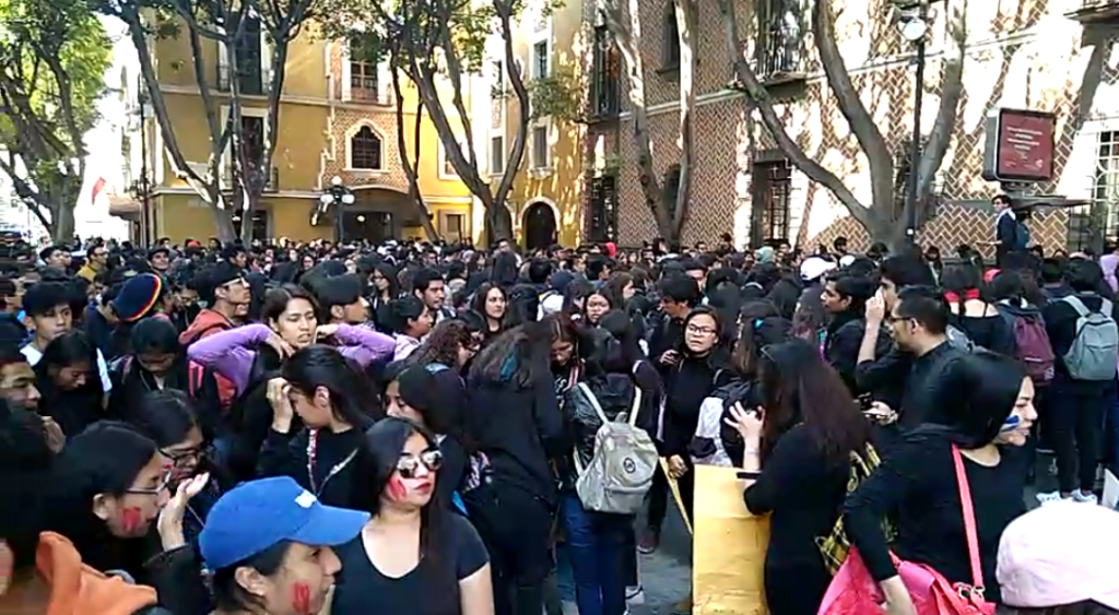 Manifestación de estudiantes de la BUAP, foto de cortesía 