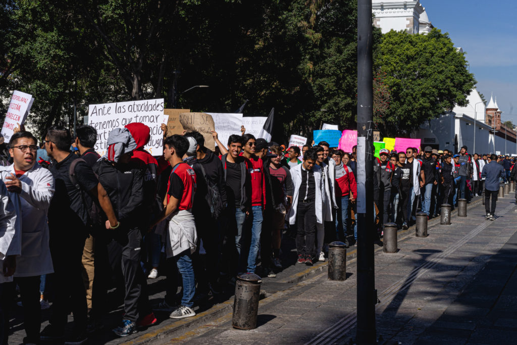 Marcha de estudiantes. Foto de Alexis Salinas. 
