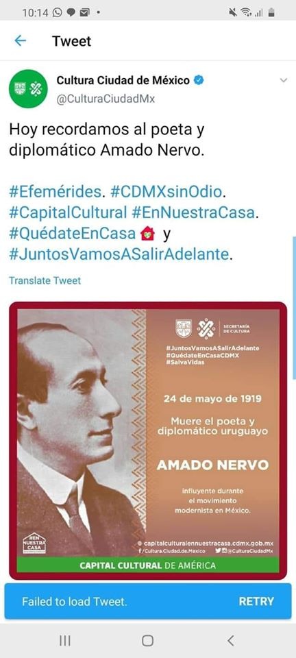 Captura de pantalla de la cuenta de Twitter de la Secretaría de Cultura de la CDMX