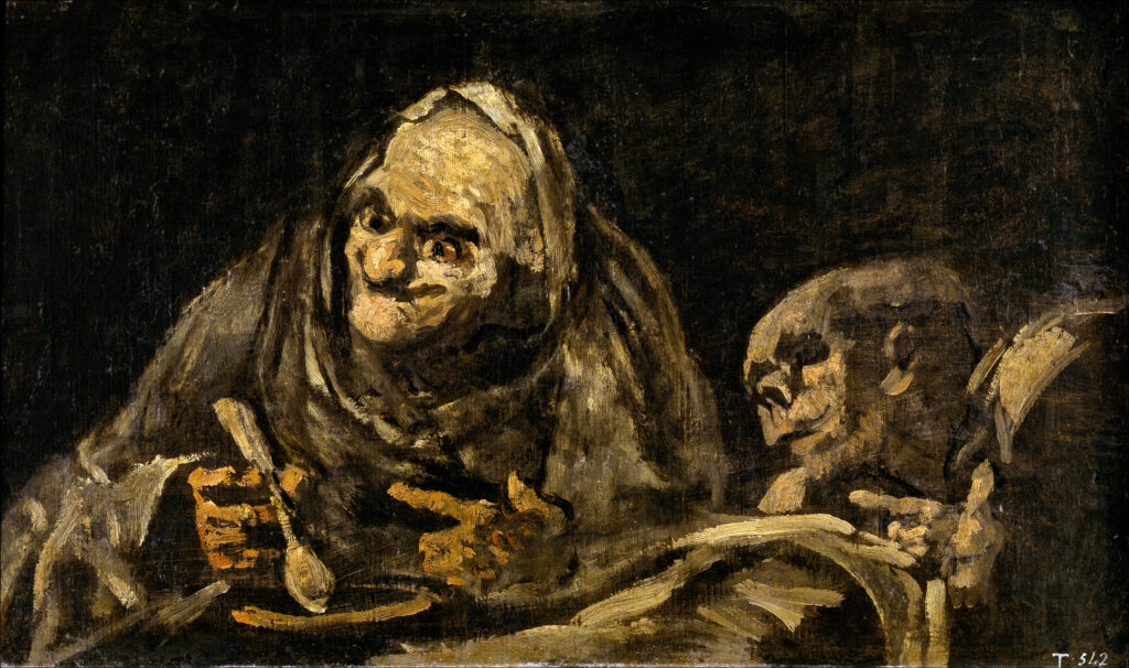 Dos viejos comiendo sopa. Francisco de Goya.