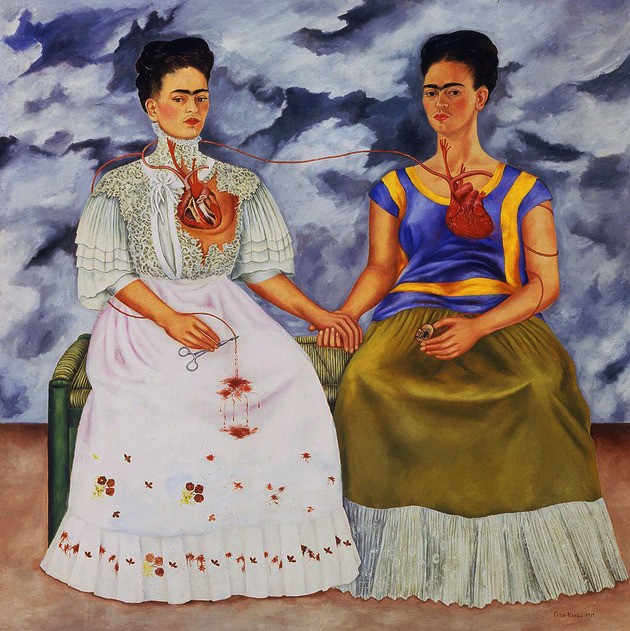 Las dos Fridas de Frida Kahlo. 1939. Óleo sobre lienzo. 173.5 cm X 173 cm