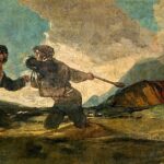 Duelo a garrotazos de Francisco de Goya. Óleo sobre tela