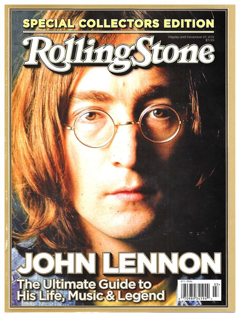 Edición especial de The Rolling Stone publicada el 27 de diciembre de 2012 con John Lennon en la portada