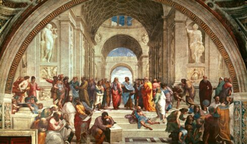 La escuela de Atenas. Pintura de Rafael Sanzio.