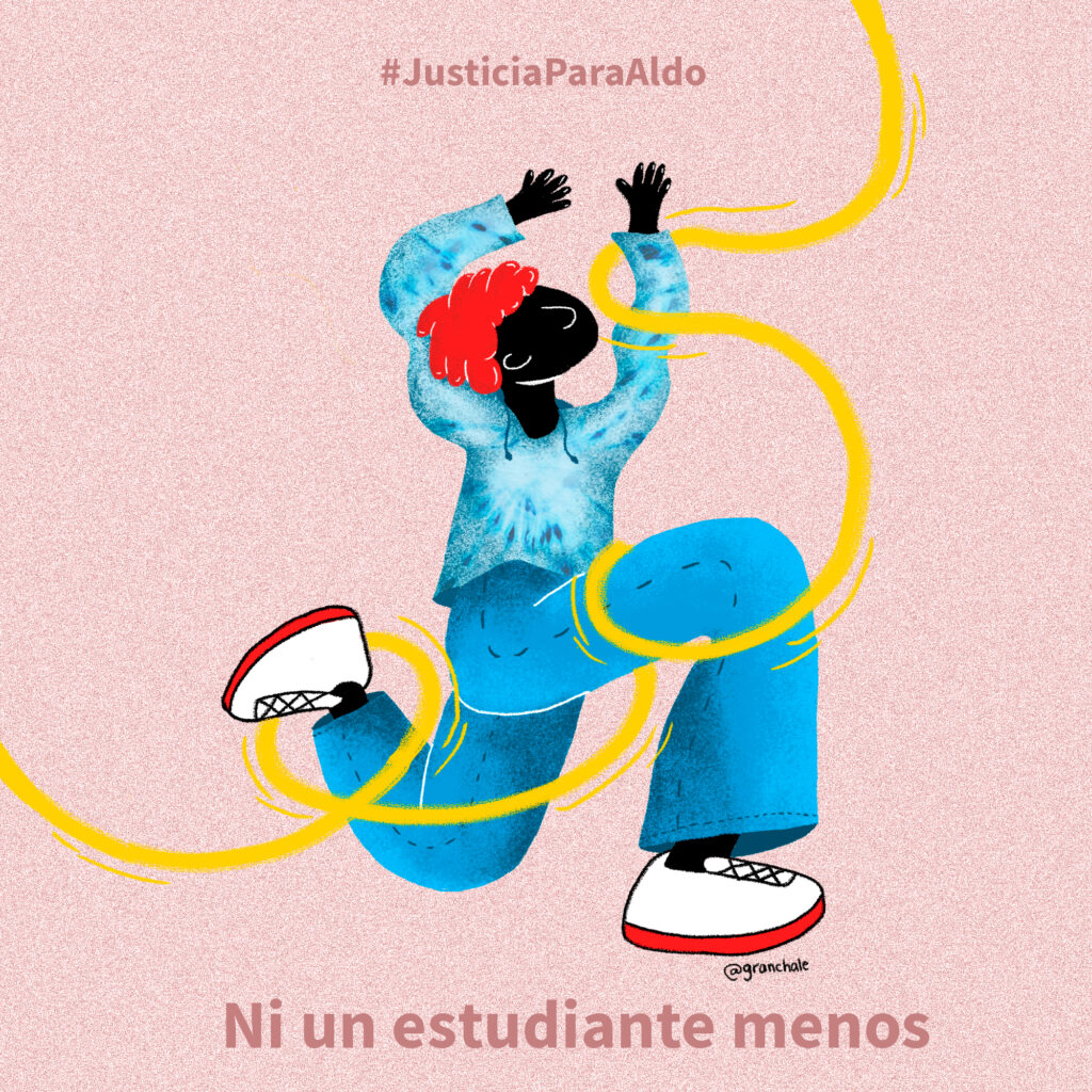 #JusticiaParaAldo. Ilustración de Yessica Robledo.