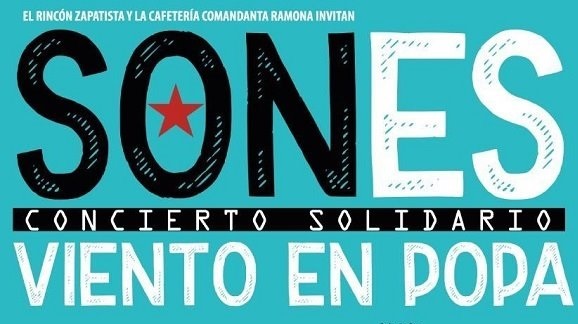 Detalle de cartel promocional de Sones: concierto solidario. Viento en popa.