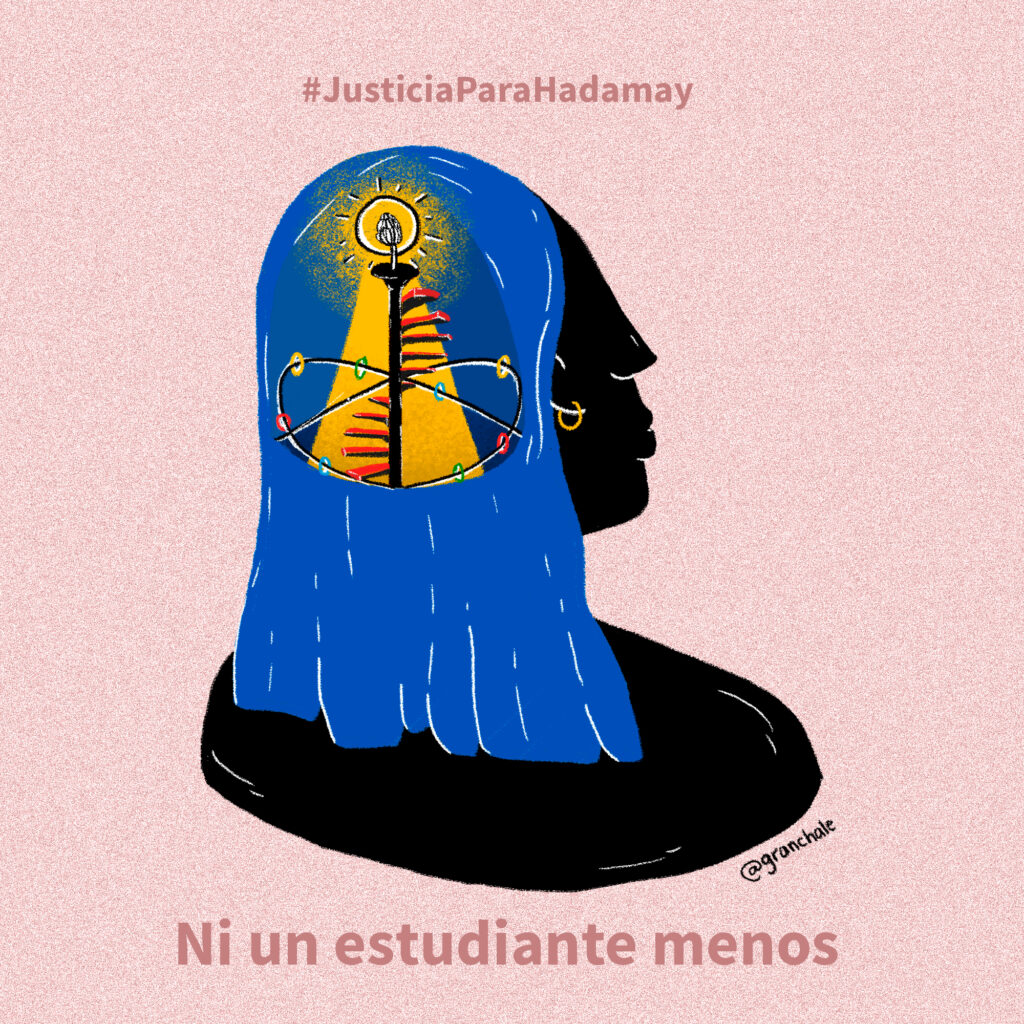 #JusticiaParaHadamay. Ilustración de Yessica Robledo.
