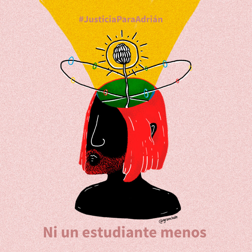 #JusticiaParaAdrián. Ilustración de Yessica Robledo.