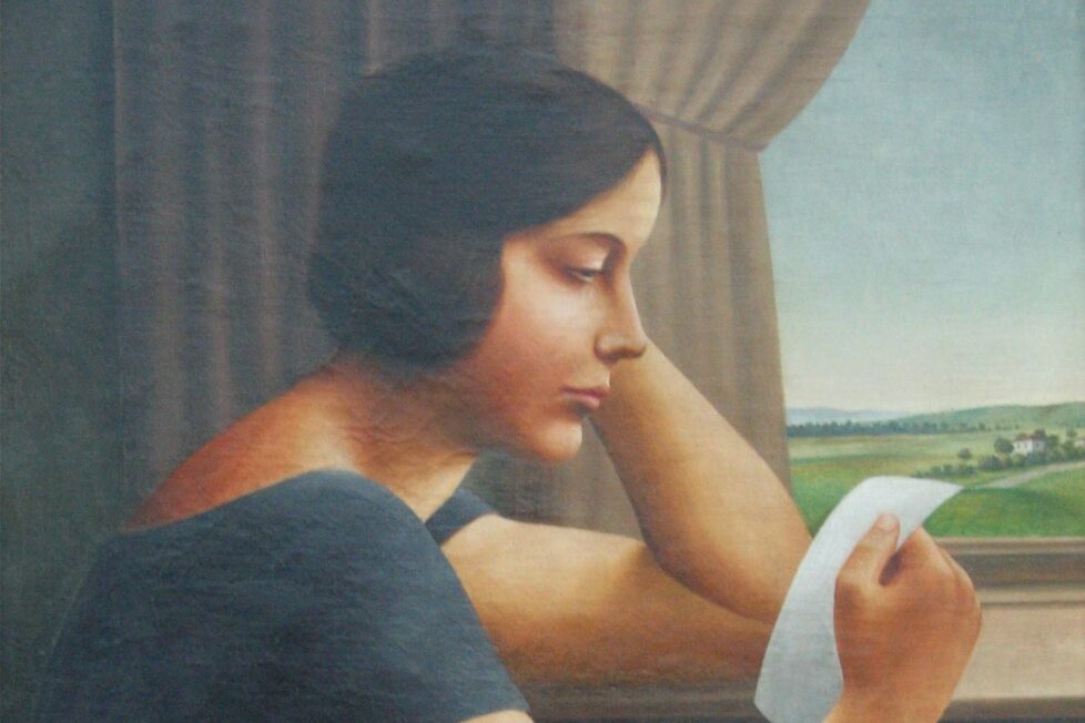 Martha leyendo una carta, de Georg Schrimpf. Óleo sobre lienzo. 1925.