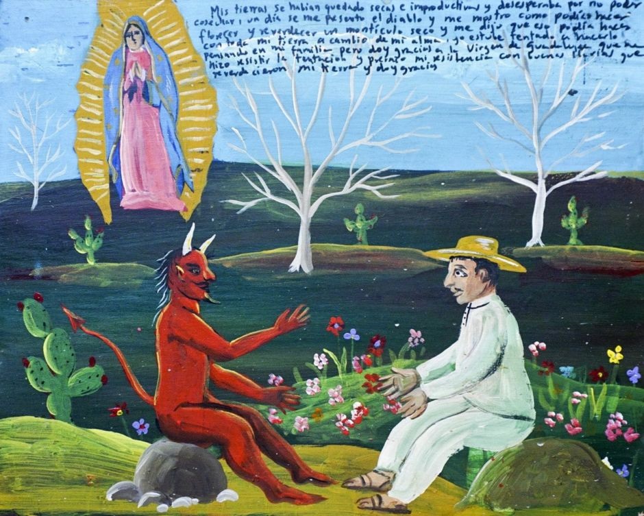 Exvoto a la Virgen de Guadalupe con Diablo