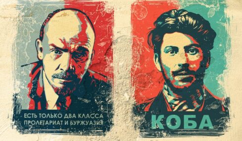 Lenin y el joven Stalin. Imagen de daltonik_graphix