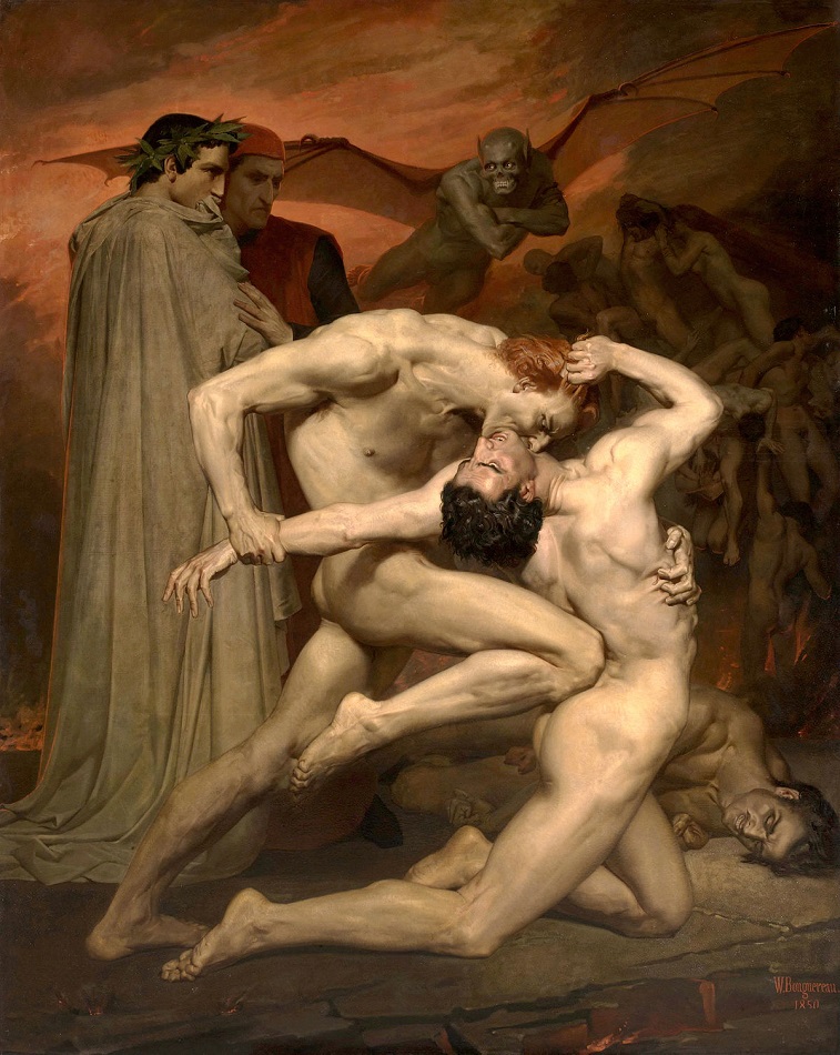 Dante y Virgilio en el Infierno de Bouguereau