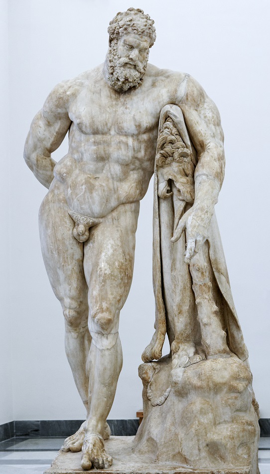 Hércules Farnesio de Glykon de Atenas copia de un perdido original en bronce atribuido a Lisipo