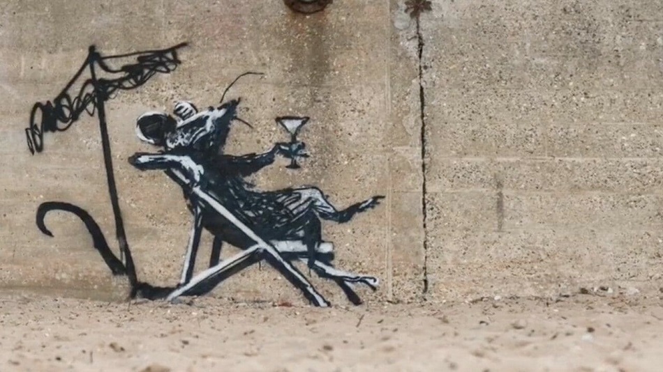 Obra atribuida a Banksy de la serie Spraycation