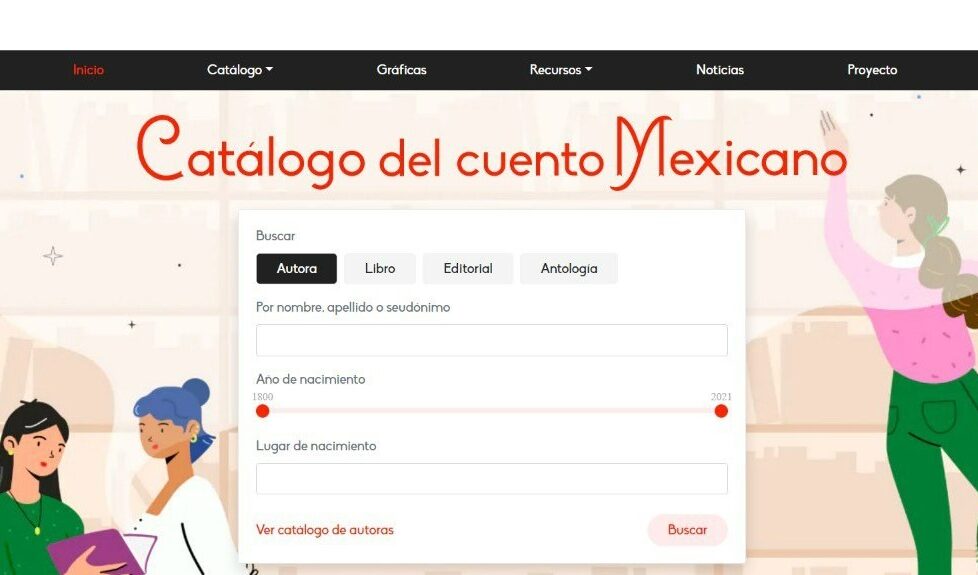 Página de inicio del Catálogo del cuento mexicano