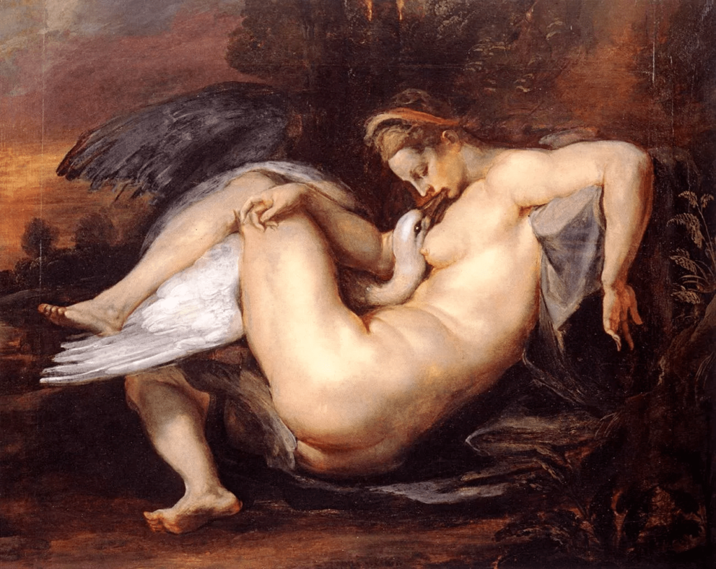 Leda y el Cisne. Pintura de Pedro Pablo Rubens. 1601.