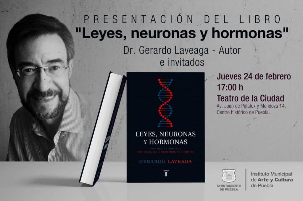 Cartel de invitación a la presentación de "Leyes, neuronas, hormonas".