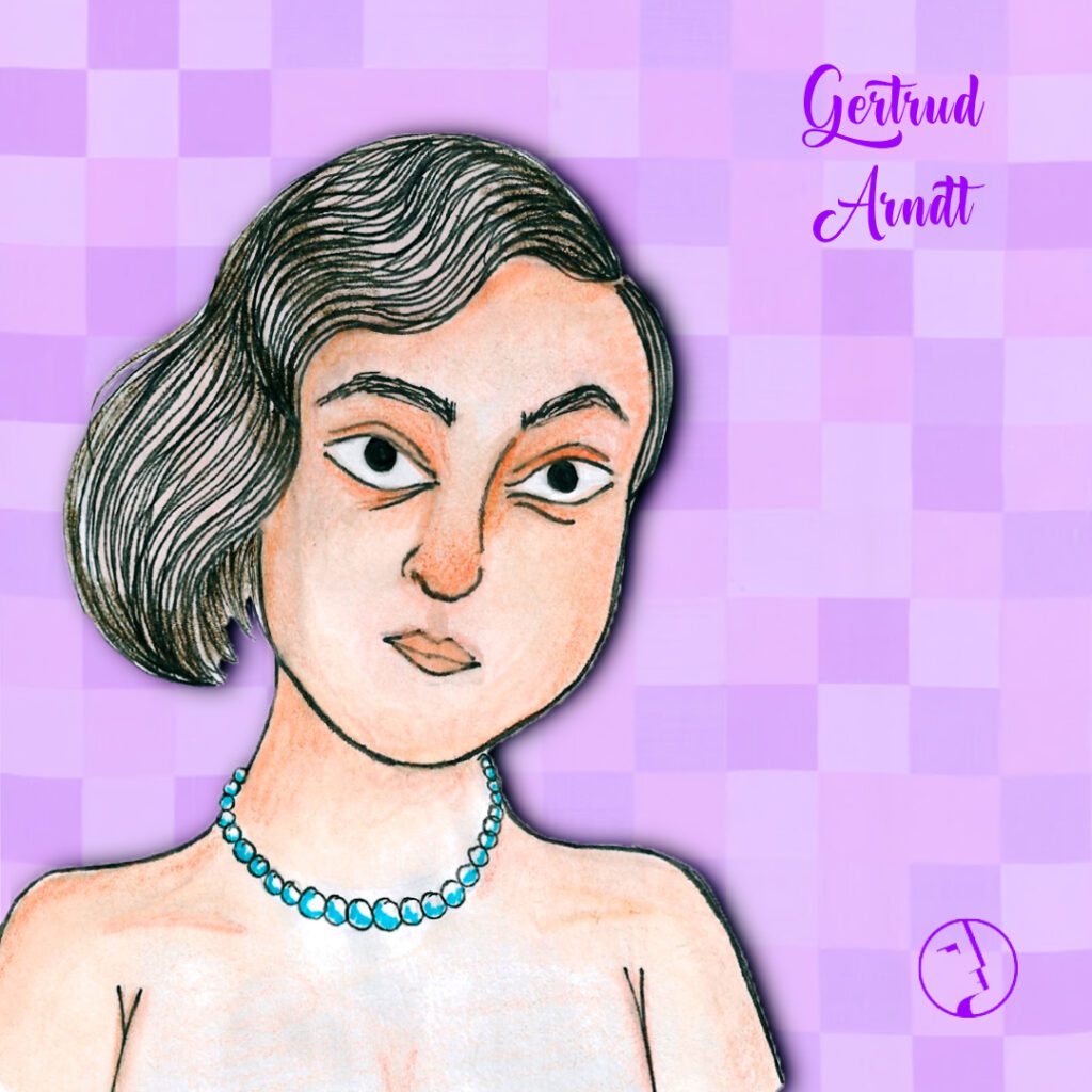 Gertrud Arndt. Ilustración de Abisai Ocotero Sánchez