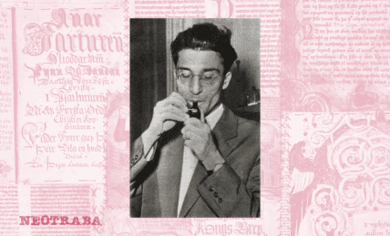 Cesare Pavese fumando pipa