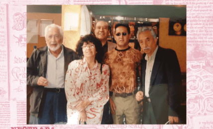 De izquierda a derecha Antonio Terán, Gaby Vallejo, Freddy Ayala, Javier Claure y Adolfo Cáceres Cochabamba 2008. Foto por cortesía de Javier Claure