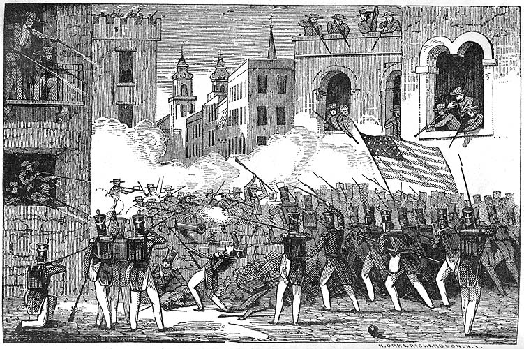 23 septiembre de 1846 3er dia de combates en el centro de Monterrey. Imagen tomada del blog La batalla de Monterrey 1846