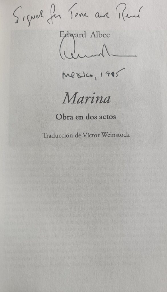 Dedicatoria de Edward Albee
