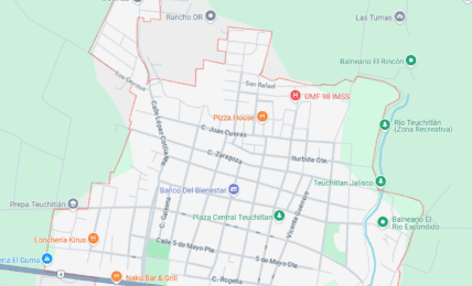 Vista de Google Maps de Teuchitlán Jalisco