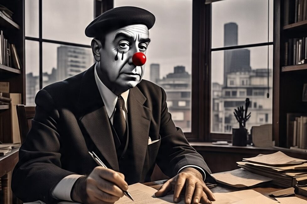 Pablo Neruda. Imagen generada con Meta IA