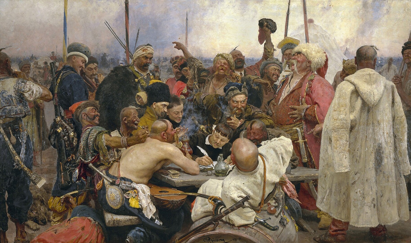 Cosacos de Zaporozhia redactando un manifiesto de Ilya Repin