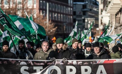 Miembros del Movimiento de Resistencia Nórdica. Fotografía por cortesía de Javier Claure