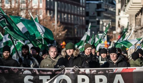 Miembros del Movimiento de Resistencia Nórdica. Fotografía por cortesía de Javier Claure