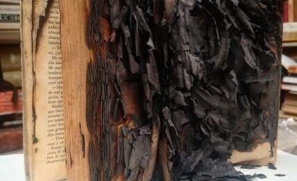 Libro quemado. Fotografía de Sergio Núñez