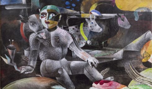 Pastor con órden del mérito de Heinrich Campendonk 1920 óleo sobre lienzo. Fotografía de Anne Gold