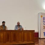 De izquierda a derecha Juan Jesús Jiménez y Óscar Alarcón durante la presentación de Circo Momentáneo de Juan Jesús Jiménez