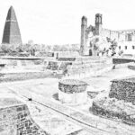 Boceto de Tlatelolco. Imagen por cortesía de Evelina Iniesta