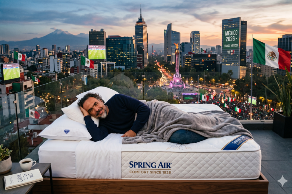 Imagen creada por la IA Gemini para el texto El mundial de futbol, Alejandro G. Iñárritu y mi Spring Air de Gabriel Duarte
