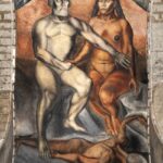 Cortés y La Malinche mural de José Clemente Orozco. Fotografía de Herederos de Orozco