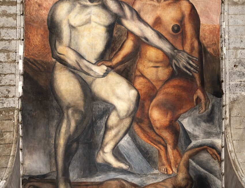 Cortés y La Malinche mural de José Clemente Orozco. Fotografía de Herederos de Orozco