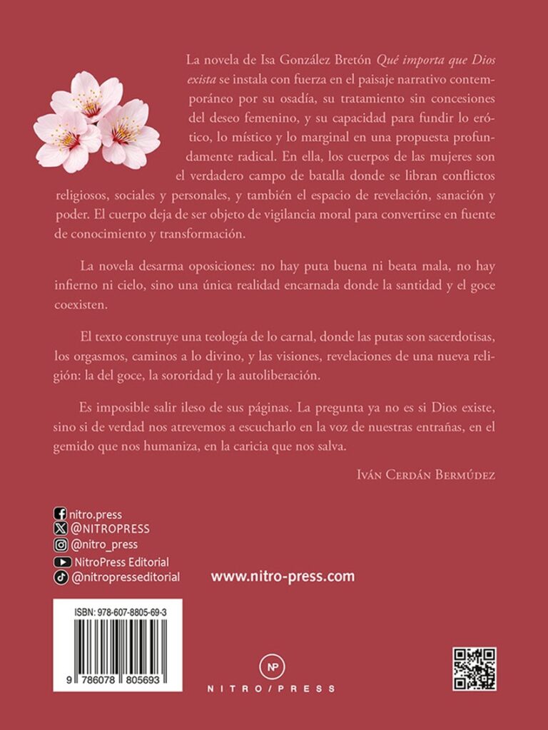 Contraportada de Qué importa que Dios exista de Isa González Bretón