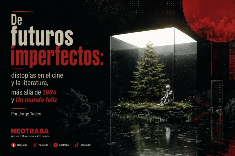De futuros imperfectos: distopías en el cine y la literatura, más allá de 1984 y Un mundo feliz por Jorge Tadeo. Imagen generada por IA ChatGPT