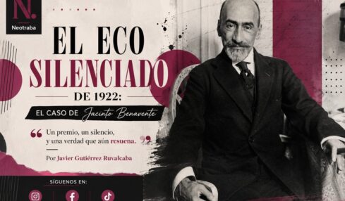 El eco silenciado de 1922 el caso de Jacinto Benavente por Javier Gutiérrez Ruvalcaba. Imagen generada con IA ChatGPT