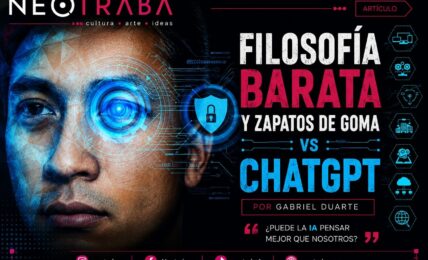 Filosofía y zapatos de goma vs ChatGPT. Imagen generada con IA ChatGPT