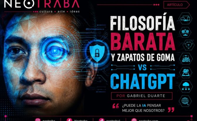 Filosofía y zapatos de goma vs ChatGPT. Imagen generada con IA ChatGPT