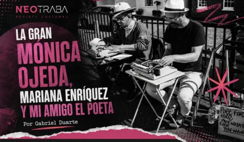 La gran Mónica Ojeda, Mariana Enriquez y mi amigo el poeta por Gabriel Duarte. Imgen creada con IA ChatGPT