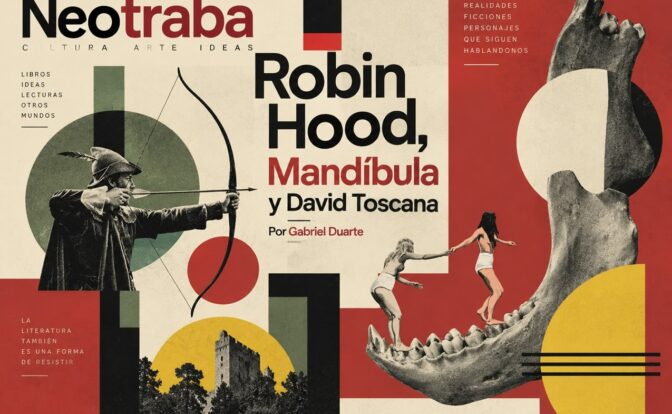 Robin Hood, Mandíbula y David Toscana. Imagen realizada con IA ChatGPT